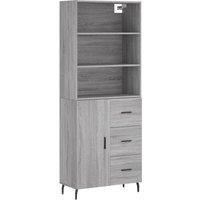 Berkfield Home Highboard Grey Sonoma 69.5x34x180 cm Engineered Wood