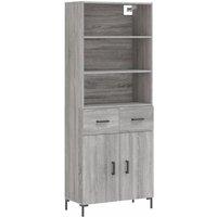 Berkfield Home Highboard Grey Sonoma 69.5x34x180 cm Engineered Wood