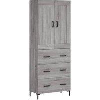 Berkfield Home Highboard Grey Sonoma 69.5x34x180 cm Engineered Wood