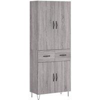 Berkfield Home Highboard Grey Sonoma 69.5x34x180 cm Engineered Wood