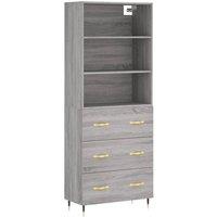 Berkfield Home Highboard Grey Sonoma 69.5x34x180 cm Engineered Wood