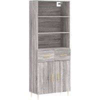 Berkfield Home Highboard Grey Sonoma 69.5x34x180 cm Engineered Wood