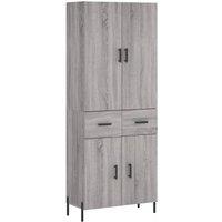 Berkfield Home Highboard Grey Sonoma 69.5x34x180 cm Engineered Wood