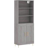 Berkfield Home Highboard Grey Sonoma 69.5x34x180 cm Engineered Wood