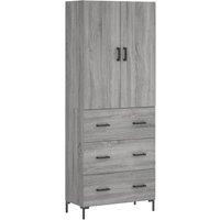 Berkfield Home Highboard Grey Sonoma 69.5x34x180 cm Engineered Wood