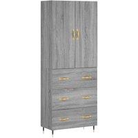 Berkfield Home Highboard Grey Sonoma 69.5x34x180 cm Engineered Wood