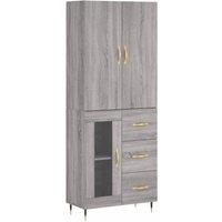 Berkfield Home Highboard Grey Sonoma 69.5x34x180 cm Engineered Wood