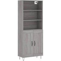 Berkfield Home Highboard Grey Sonoma 69.5x34x180 cm Engineered Wood