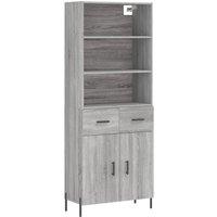 Berkfield Home Highboard Grey Sonoma 69.5x34x180 cm Engineered Wood