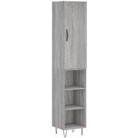 Berkfield Home Highboard Grey Sonoma 34.5x34x180 cm Engineered Wood