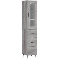 Berkfield Home Highboard Grey Sonoma 34.5x34x180 cm Engineered Wood