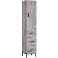 Berkfield Home Highboard Grey Sonoma 34.5x34x180 cm Engineered Wood