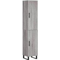 Berkfield Home Highboard Grey Sonoma 34.5x34x180 cm Engineered Wood