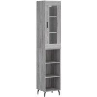 Berkfield Home Highboard Grey Sonoma 34.5x34x180 cm Engineered Wood