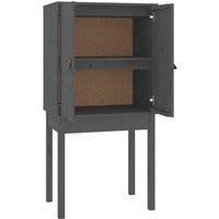 Berkfield Home Highboard Grey 60x40x120 cm Solid Wood Pine | Size: 60 x 40 x 120 cm