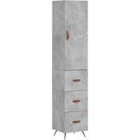 Berkfield Home Highboard Concrete Grey 34.5x34x180 cm Engineered Wood