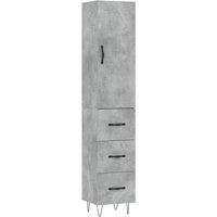 Berkfield Home Highboard Concrete Grey 34.5x34x180 cm Engineered Wood