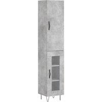 Berkfield Home Highboard Concrete Grey 34.5x34x180 cm Engineered Wood