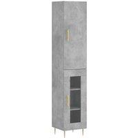 Berkfield Home Highboard Concrete Grey 34.5x34x180 cm Engineered Wood