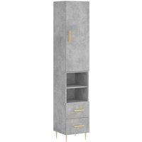 Berkfield Home Highboard Concrete Grey 34.5x34x180 cm Engineered Wood