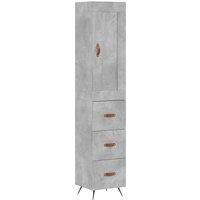 Berkfield Home Highboard Concrete Grey 34.5x34x180 cm Engineered Wood