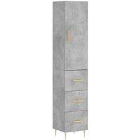 Berkfield Home Highboard Concrete Grey 34.5x34x180 cm Engineered Wood