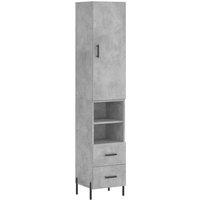 Berkfield Home Highboard Concrete Grey 34.5x34x180 cm Engineered Wood