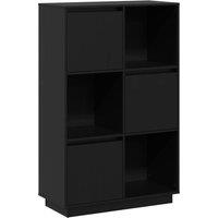 Berkfield Home Highboard Black 74x35x117 cm Solid Wood Pine | Size: 74 x 35 x 117 cm
