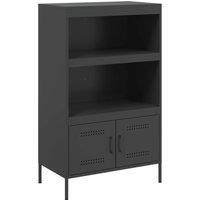 Berkfield Home Highboard Black 68x39x113 cm Steel | Size: 68 x 39 x 113 cm