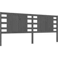 Berkfield Home Headboard Grey 206x4x100 cm Solid Wood Pine | Size: 206 x 4 x 100 cm