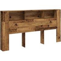 Berkfield Home Headboard Cabinet Old Wood 200x18.5x102.5 cm Engineered Wood in Brown