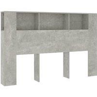 Berkfield Home Headboard Cabinet Concrete Grey 160x18.5x104.5 cm