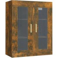 Berkfield Home Hanging Wall Cabinet Smoked Oak 69.5x34x90 cm in Brown
