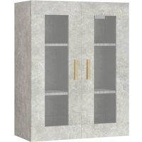 Berkfield Home Hanging Wall Cabinet Concrete Grey 69.5x34x90 cm