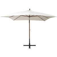 Berkfield Home Hanging Parasol 300x300 cm Wooden Pole White