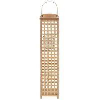 Berkfield Home Hanging Candle Lantern Holder Bamboo Natural in Beige