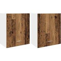 Berkfield Home Hanging Cabinets 2 pcs Old Wood 50x31x60 cm Engineered Wood in Brown | Size: 50 x 31 x 60 cm