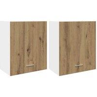 Berkfield Home Hanging Cabinets 2 pcs Artisan Oak 50x31x60 cm Engineered Wood in Brown | Size: 50 x 31 x 60 cm