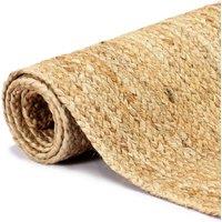 Berkfield Home Handmade Rug Jute 200x300 cm in Brown | Size: 100 cm diameter