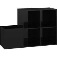 Berkfield Home Hall Shoe Cabinet High Gloss Black 105x35.5x70 cm Engineered Wood