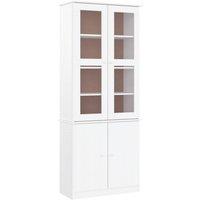Berkfield Home Glass Display Cabinet ALTA White 77x35x186.5 cm Solid Wood Pine