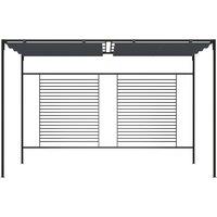 Berkfield Home Gazebo with Retractable Roof 4x3x2.3 m Anthracite 180 g/m in Black