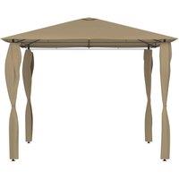 Berkfield Home Gazebo with Post Covers 3x3x2.6 m Taupe 160 g/m in Beige
