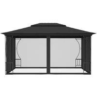 Berkfield Home Gazebo with Nets 300x400x265 cm Anthracite in Black | Size: 300 x 400 x 265 cm