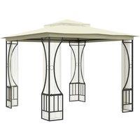 Berkfield Home Gazebo with Nets 300x300x265 cm Cream in Beige | Size: 300 x 300 x 265 cm