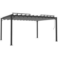 Berkfield Home Gazebo with Louvered Roof 3x4 m Anthracite Fabric & Aluminium in Black