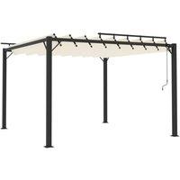 Berkfield Home Gazebo with Louvered Roof 3x3 m Cream Fabric & Aluminium in Beige