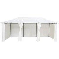 Berkfield Home Gazebo with Curtains 600x298x270 cm White 180g/m | Size: 600 x 298 x 270 cm
