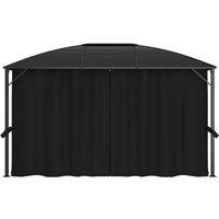 Berkfield Home Gazebo with Curtains 400x300x265 cm Anthracite in Black | Size: 400 x 300 x 265 cm