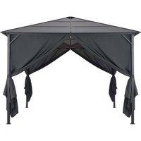 Berkfield Home Gazebo with Curtain Aluminium 3x3 m Black